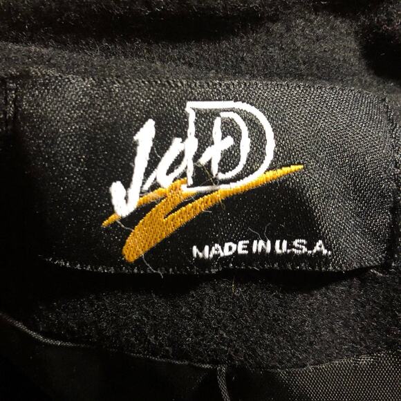 JAD Vintage black wool coat faux fur Cheetah print collar cuffs size medium - Picture 13 of 13